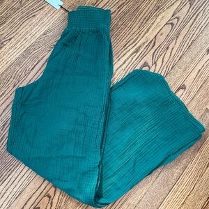 Michael Stars Susie Smocked Gauze Wide Leg Pants - Ivy - small - NWT